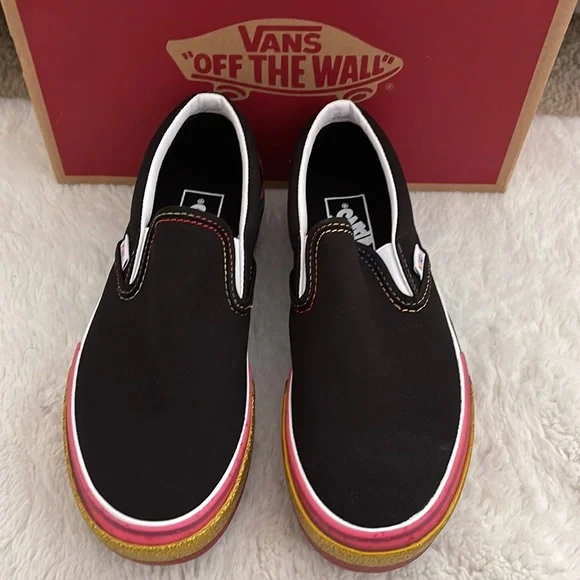 Platform Rainbow Glitter Vans Slip-on. Rare! - Picture 2 of 7